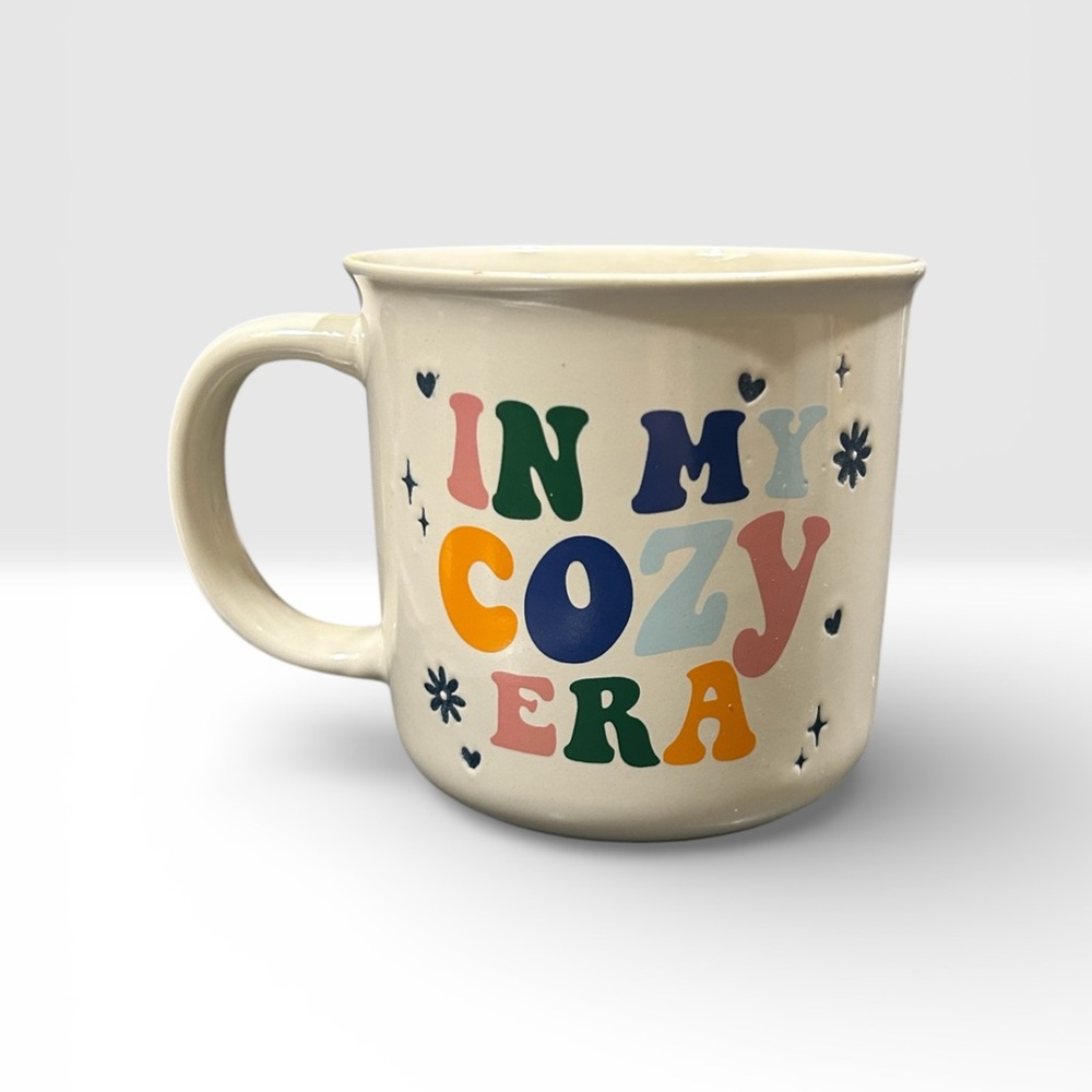 In My Cozy Era Mug - Retro Groovy Floral Ceramic Coffee Cup